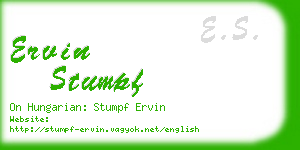 ervin stumpf business card